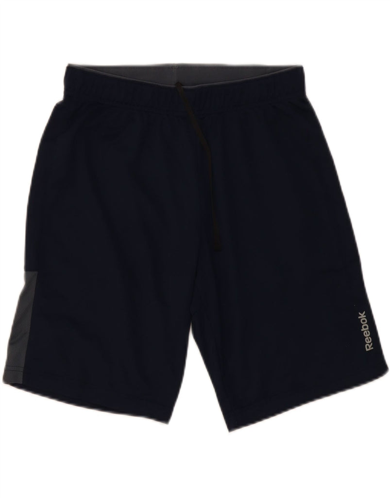 REEBOK Mens Sport Shorts Small Navy Blue Polyester Vintage Reebok and Second-Hand Reebok from Messina Hembry 