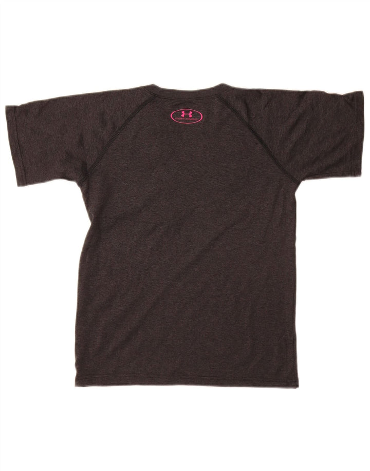 UNDER ARMOUR Girls loose Graphic T-Shirt Top 7-8 Years Small  Grey