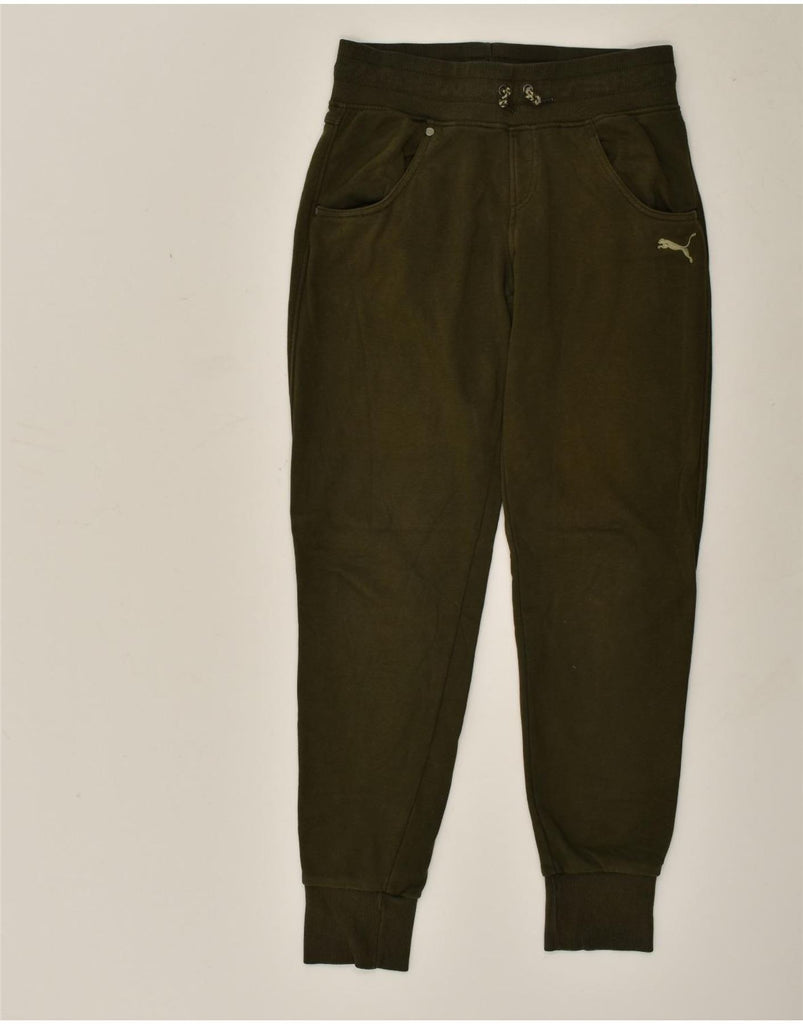PUMA Womens Tracksuit Trousers Joggers UK 12 Medium  Green Cotton | Vintage Puma | Thrift | Second-Hand Puma | Used Clothing | Messina Hembry 