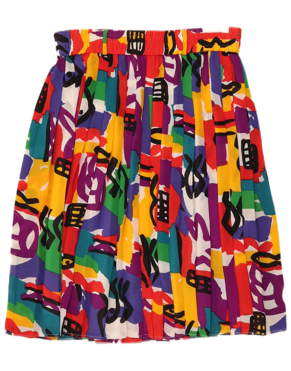 Divina Womens Pleated Skirt EU 40 Medium W34  Multicoloured Geometric