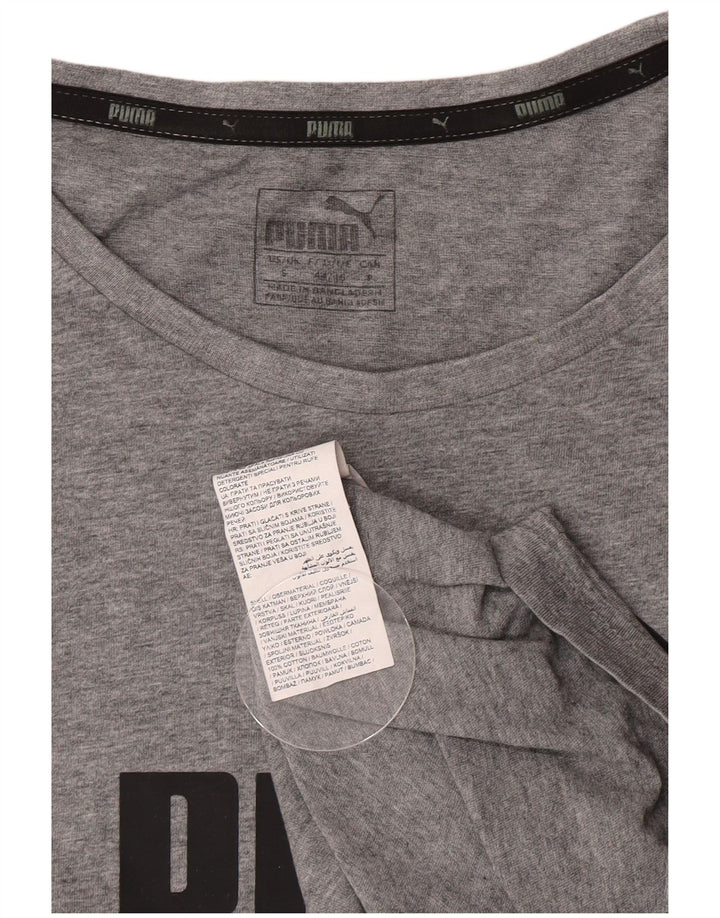 Puma Mens Graphic T-Shirt Top Small Grey Cotton