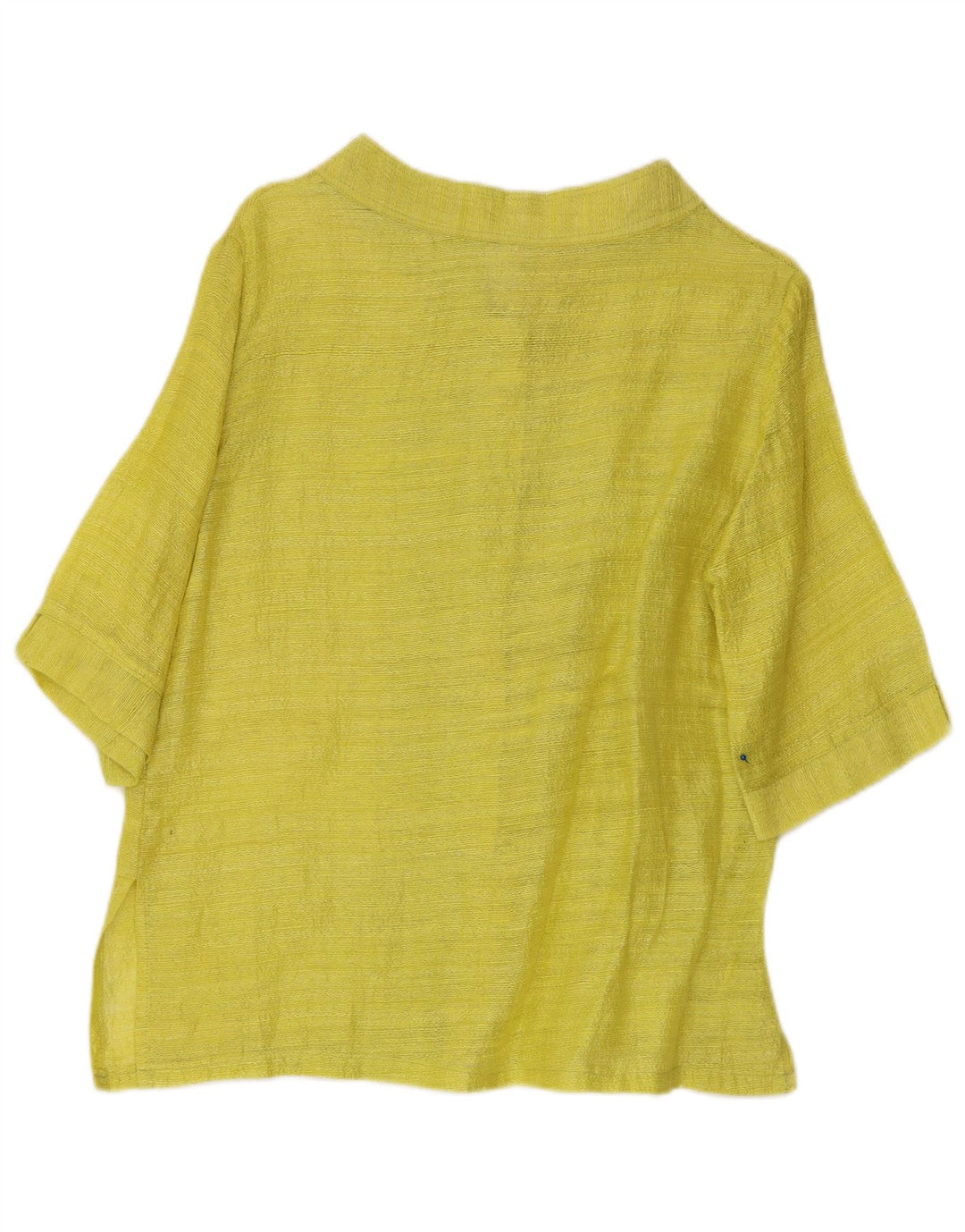 Vintage Womens 3/4 Sleeve Shirt Blouse EU 40 Medium Yellow Striped