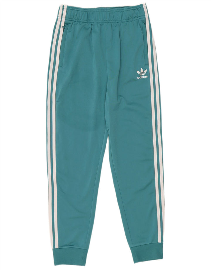 Adidas Girls Tracksuit Trousers Joggers 12-13 Years  Blue Polyester