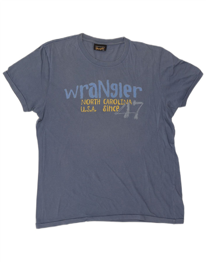 Wrangler Mens Graphic T-Shirt Top 2XL Blue Cotton