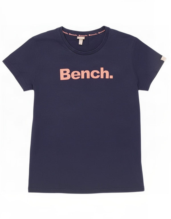 Bench Womens Graphic T-Shirt Top UK 16 Large Navy Blue Cotton