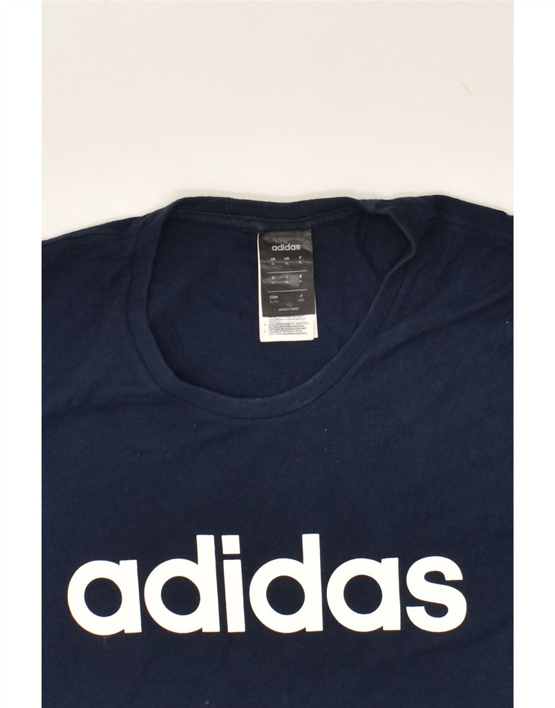 ADIDAS Mens Graphic T-Shirt Top XL Navy Blue Cotton | Vintage Adidas | Thrift | Second-Hand Adidas | Used Clothing | Messina Hembry 