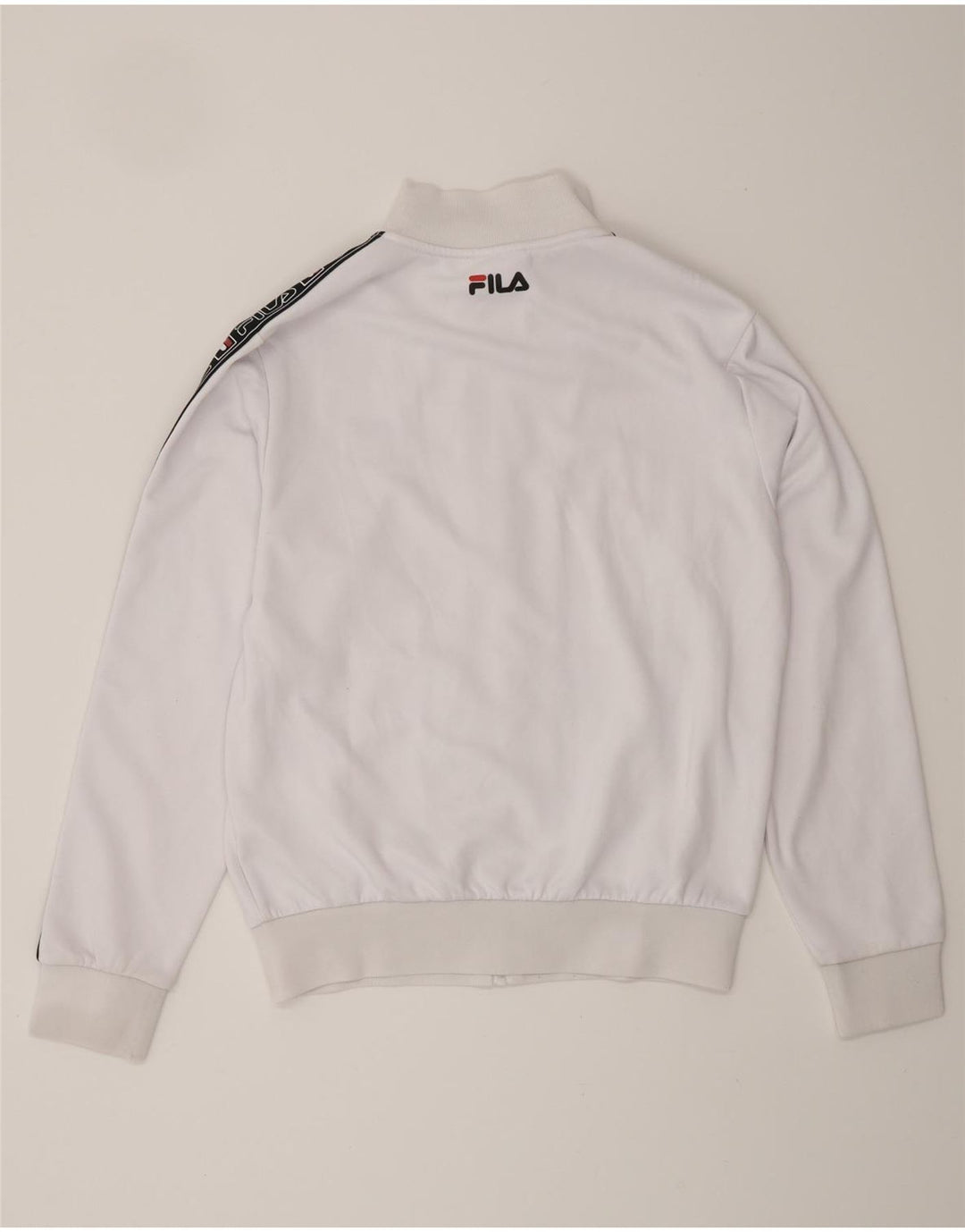FILA Womens Graphic Tracksuit Top Jacket UK 16 Large White Colourblock
