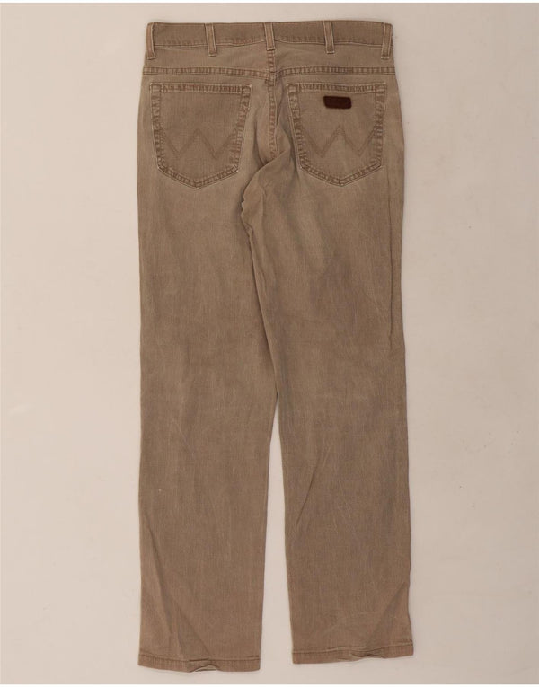 Wrangler Mens Texas Stretch Straight Casual Trousers W32 L32 Beige Cotton