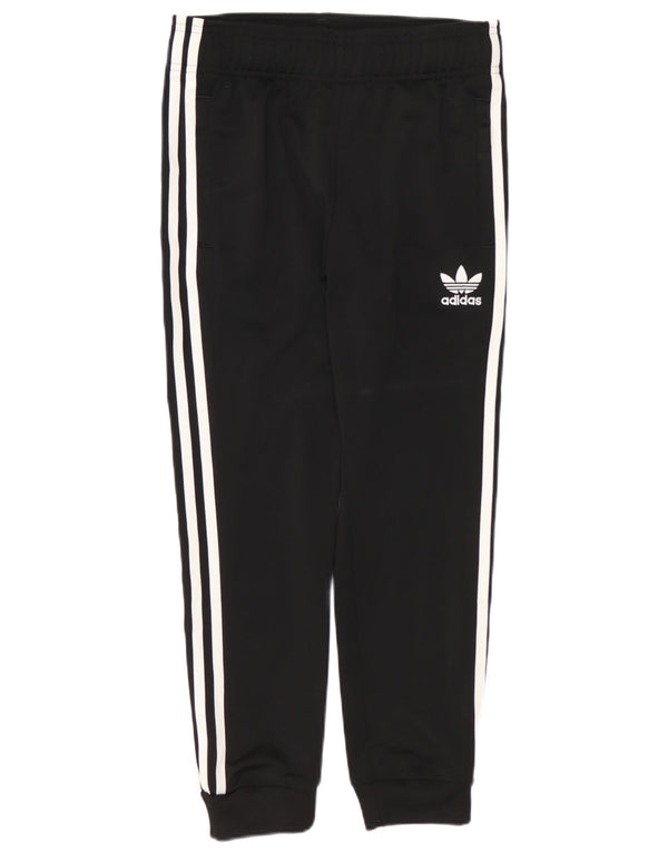 ADIDAS Boys Tracksuit Trousers Joggers 9-10 Years Black