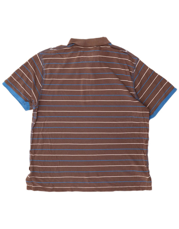 Boden Mens Polo Shirt 2XL Grey Striped Cotton