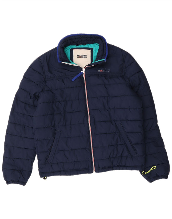 Tommy Hilfiger Mens Padded Jacket UK 40 Medium Navy Blue Polyester