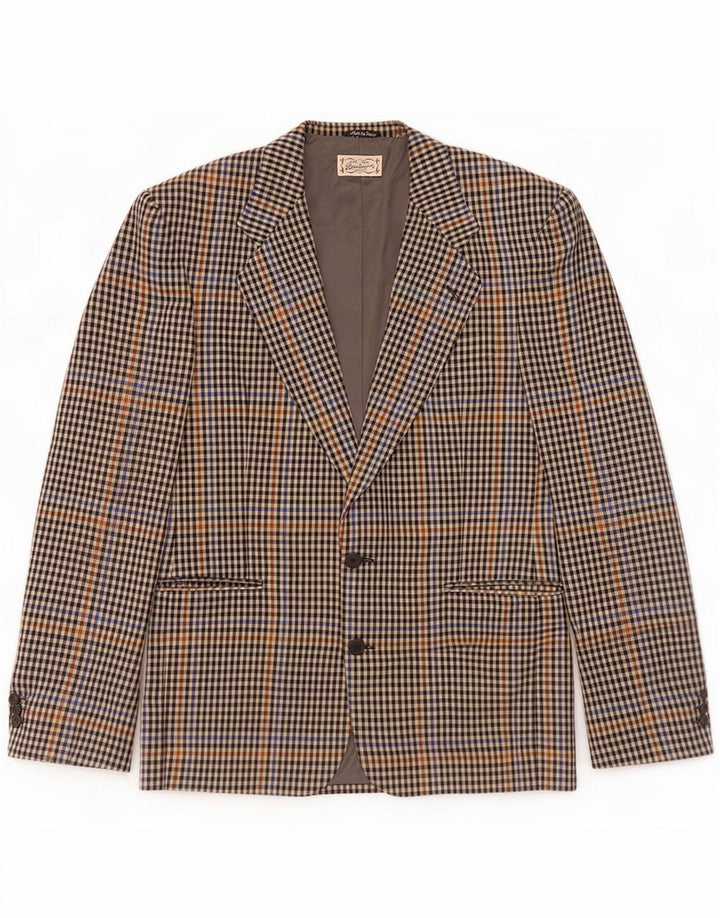 Ferre Mens 2 Button Blazer Jacket IT 52 XL Multicoloured Gingham