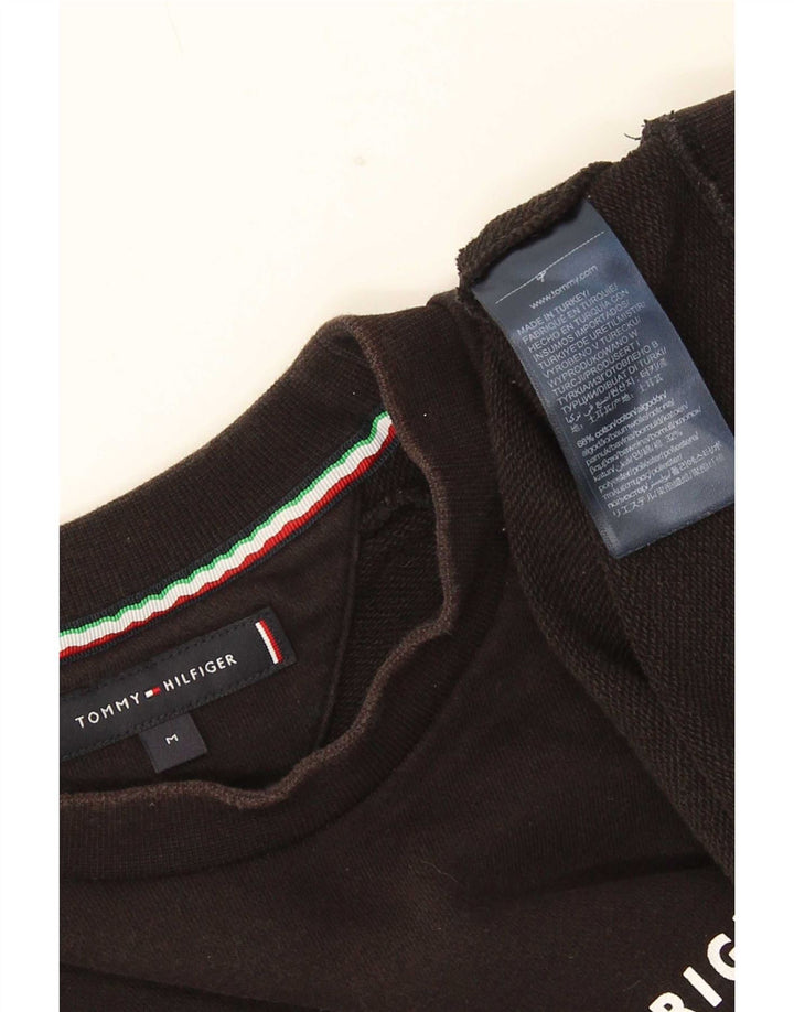 Tommy Hilfiger Mens Graphic Sweatshirt Jumper Medium Black Cotton
