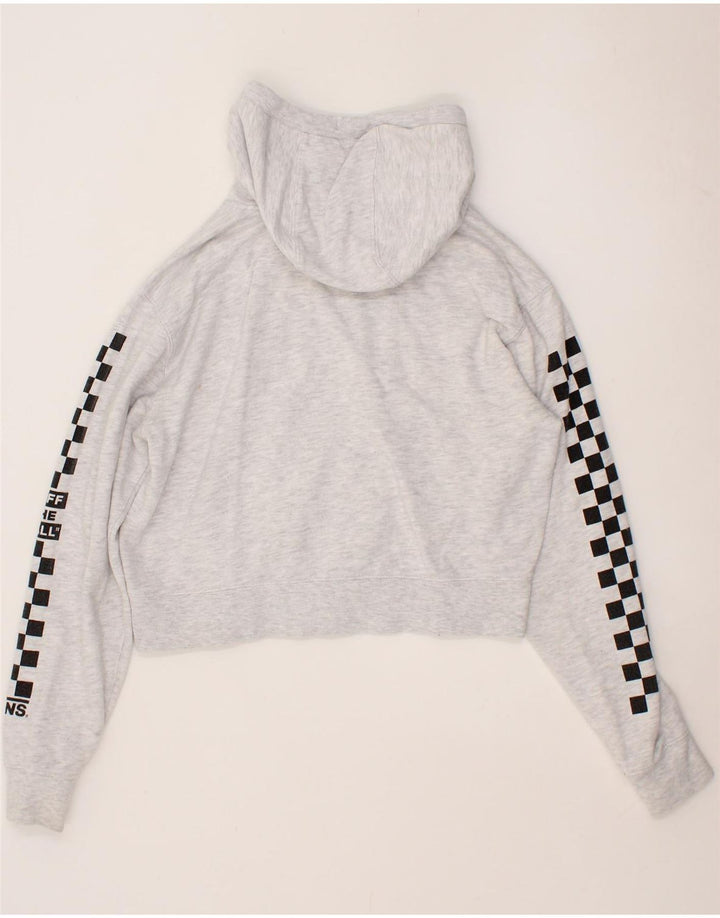 VANS Womens Graphic Crop Hoodie Jumper UK 10 Small Grey Vintage Vans and Second-Hand Vans from Messina Hembry 