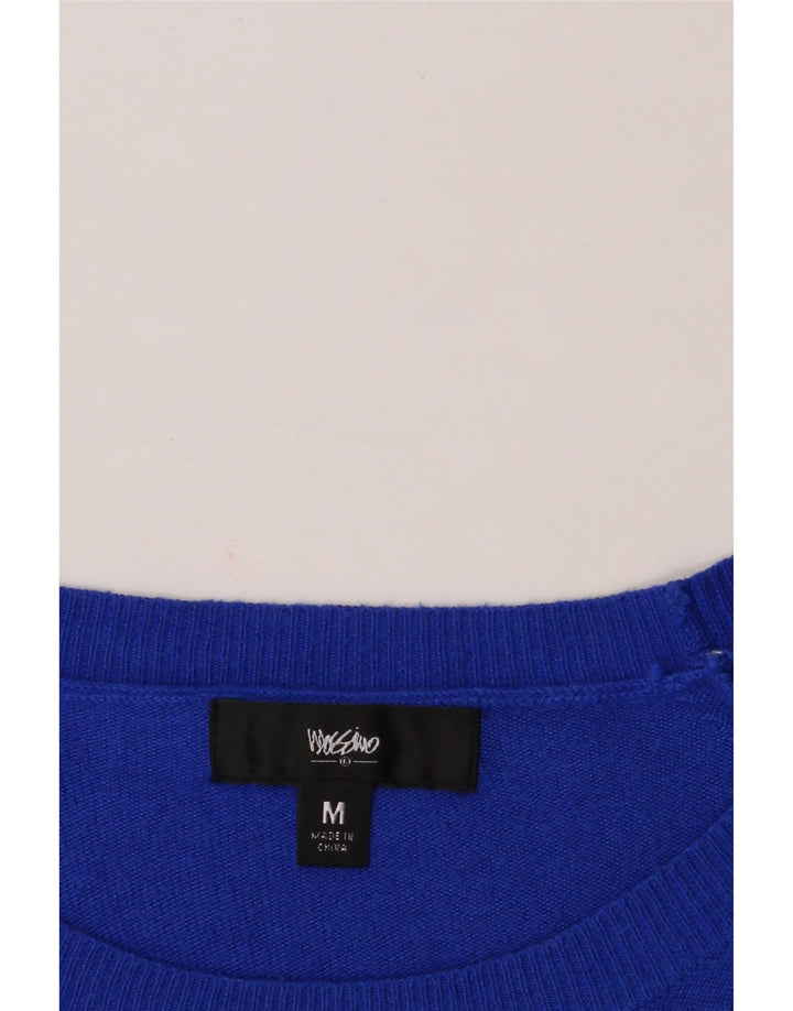 MOSSIMO Womens Boat Neck Jumper Sweater UK 12 Medium Blue Nylon Vintage Mossimo and Second-Hand Mossimo from Messina Hembry 
