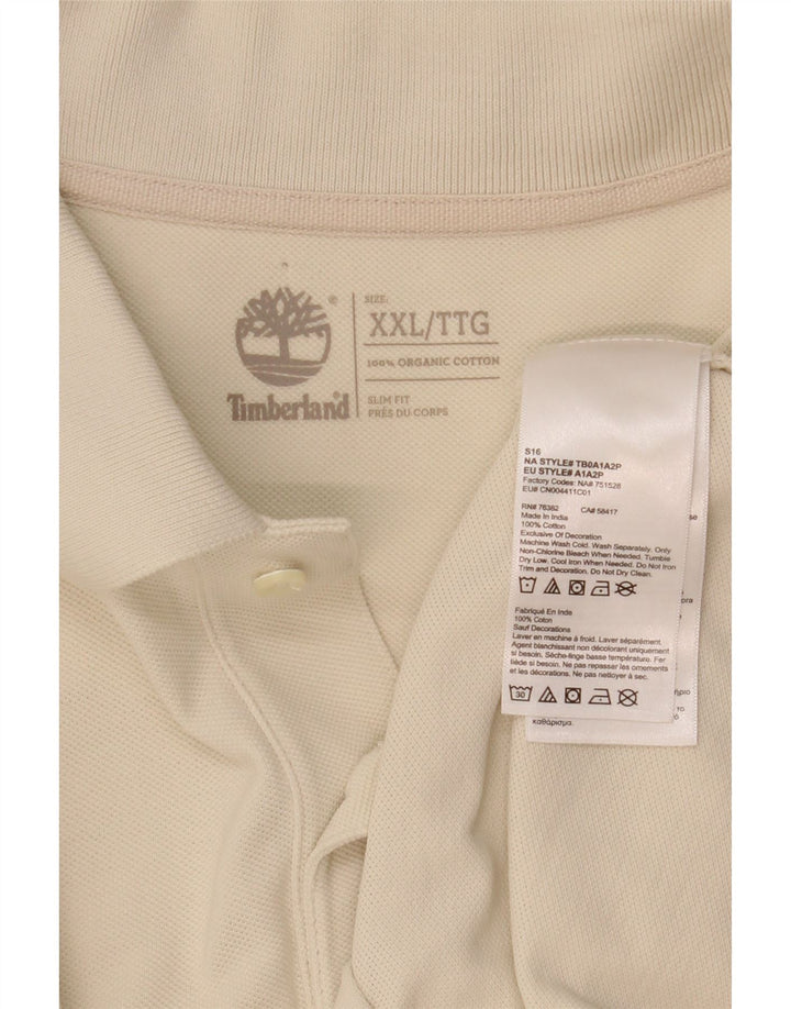 TIMBERLAND Mens Polo Shirt 2XL Beige Cotton