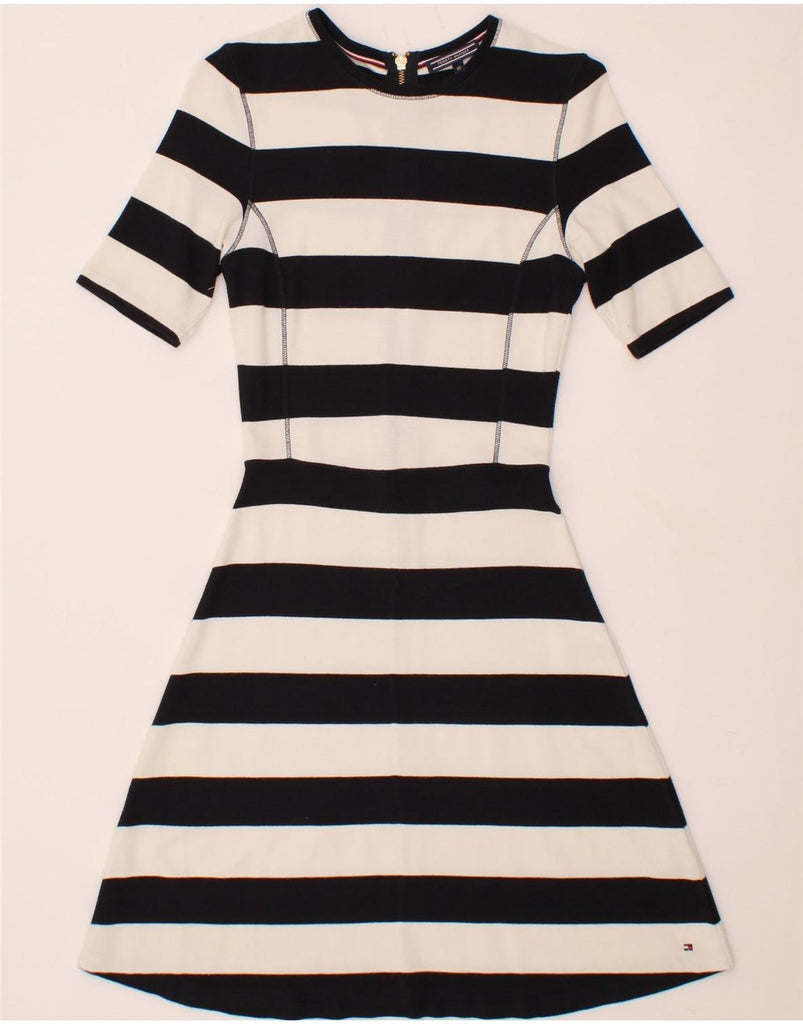 TOMMY HILFIGER Womens A-Line Dress UK 4 XS Navy Blue Striped Nautical Vintage Tommy Hilfiger and Second-Hand Tommy Hilfiger from Messina Hembry 