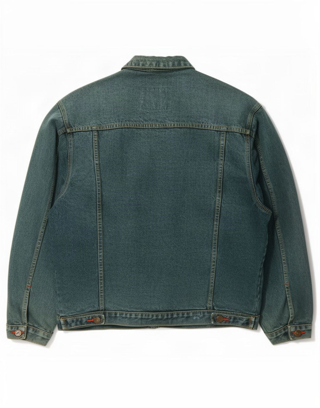 Vintage Mens Denim Jacket UK 40 Large Green Cotton