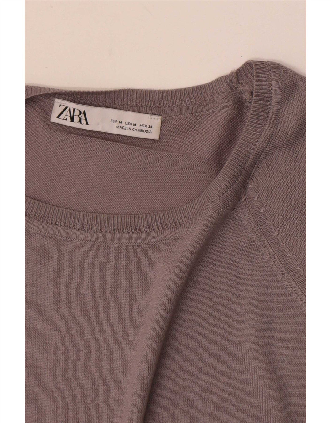 Zara Womens Boat Neck Jumper Sweater UK 14 Medium Grey
