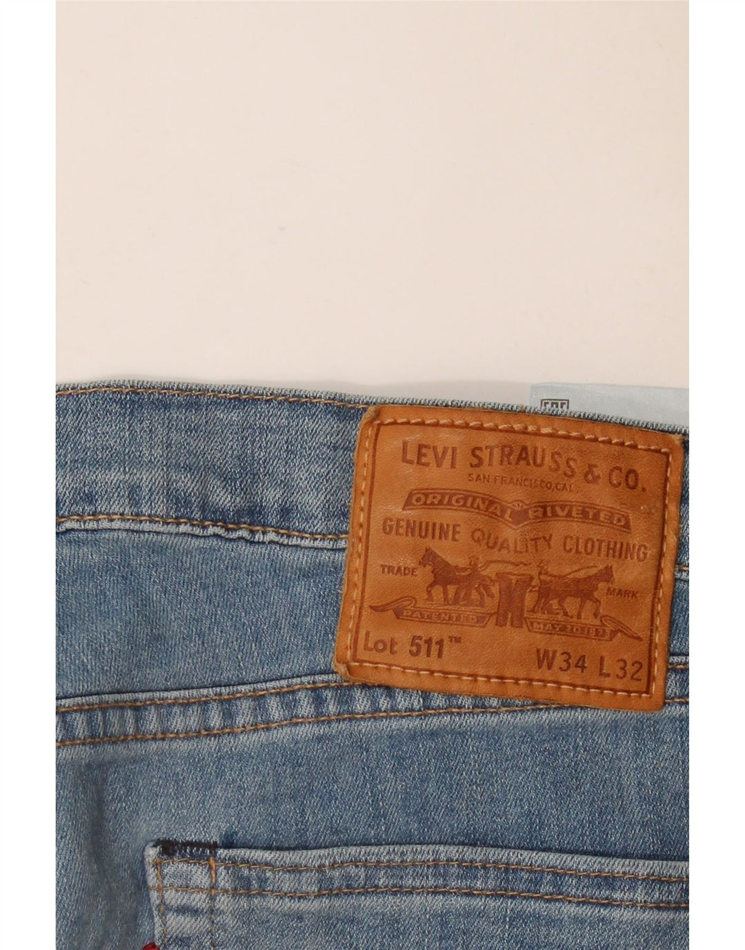 Levi's Mens 511 Slim Jeans W34 L32 Blue Cotton