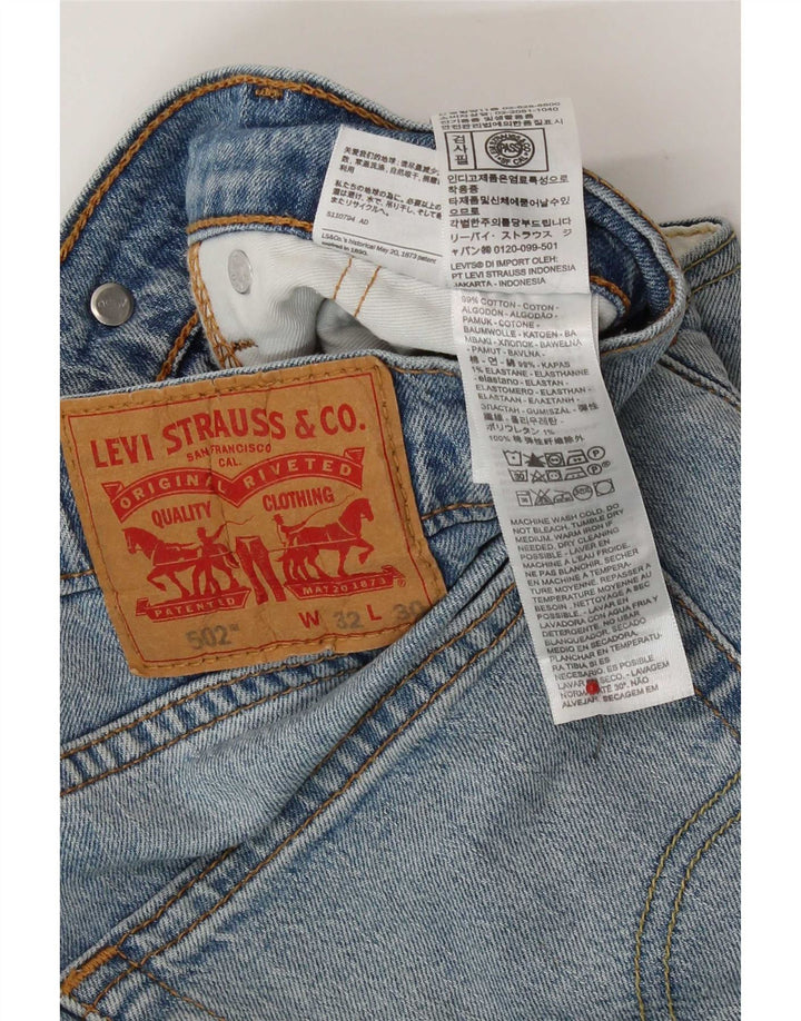 Levi's Womens 502 Straight Jeans W32 L27 Blue Cotton