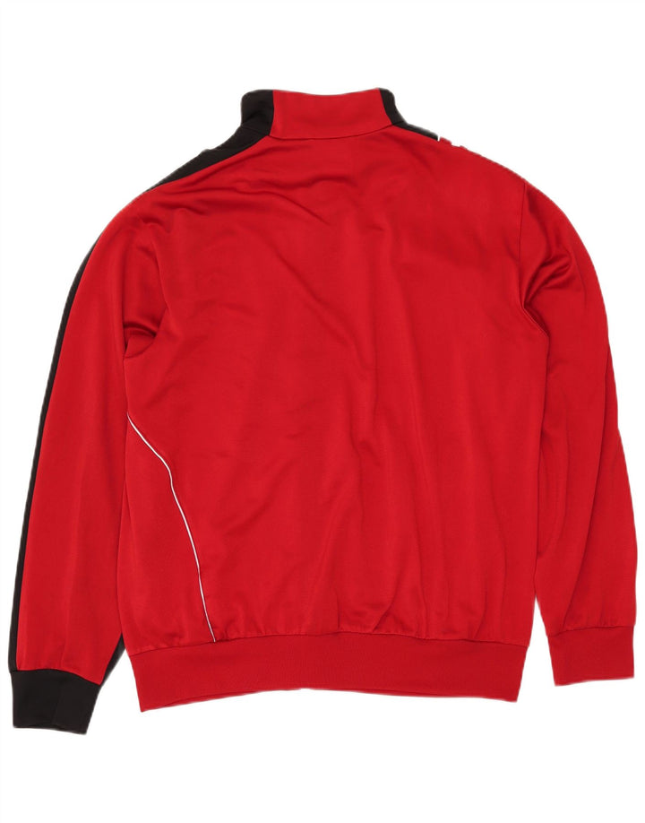 ADIDAS Mens Tracksuit Top Jacket UK 40/42 Medium Red Colourblock Polyester