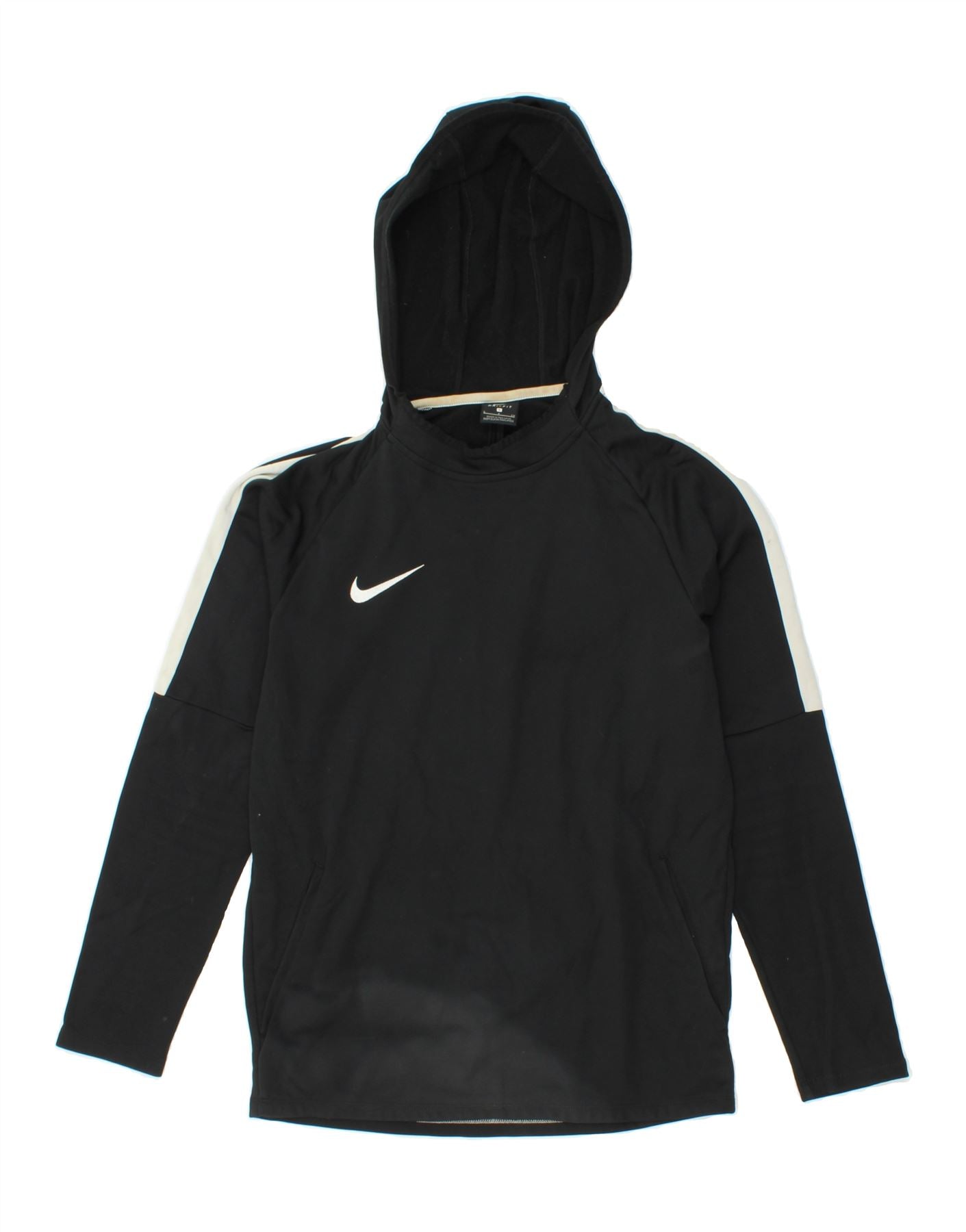 NIKE Mens Dri Fit Hoodie Jumper Small Black Colourblock Polyester Vintage Second Hand Clothing Online Messina Hembry