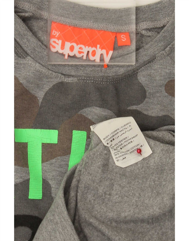 Superdry Mens Graphic Regular Fit Sweatshirt Jumper Small Grey Camouflage