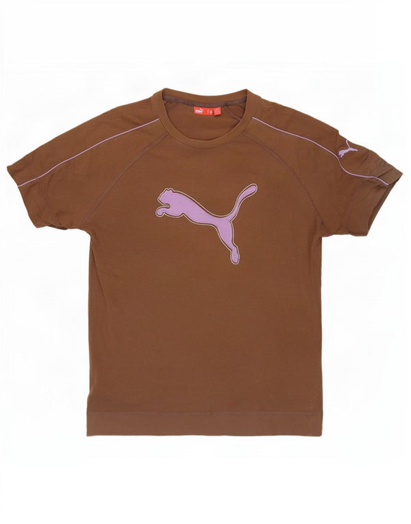 Puma Mens Graphic T-Shirt Top Medium Brown