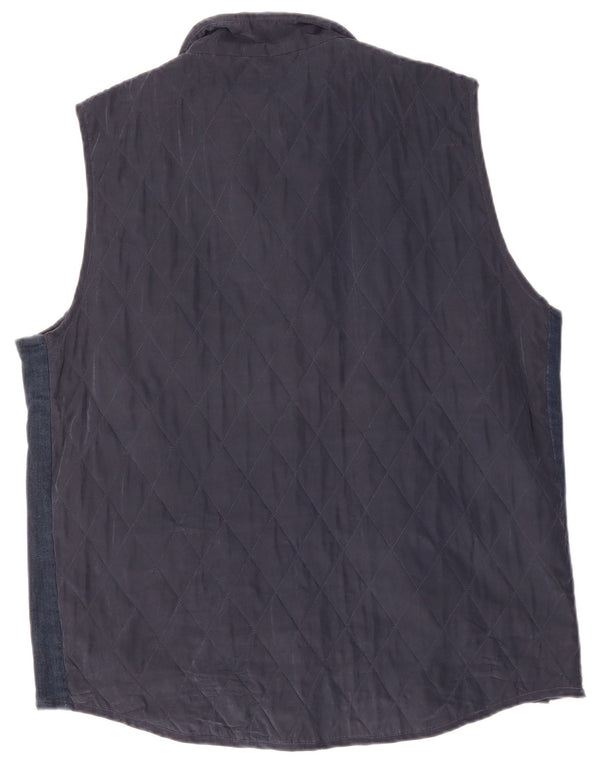 CONTE OF FLORENCE Mens Quilted Gilet UK 44 2XL Navy Blue