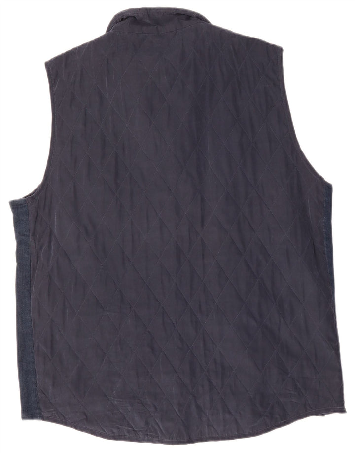 CONTE OF FLORENCE Mens Quilted Gilet UK 44 2XL Navy Blue