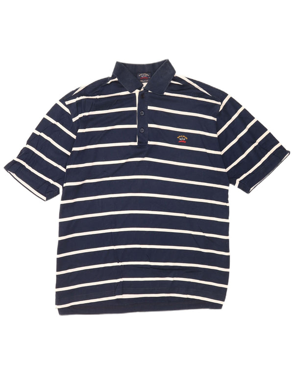 Paul & Shark Mens Yachting Polo Shirt 2XL Navy Blue Striped Cotton