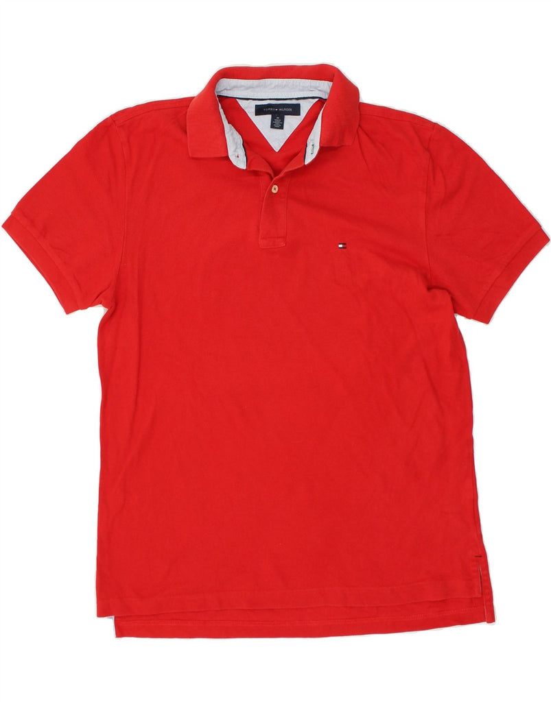 TOMMY HILFIGER Mens Polo Shirt Medium Red Cotton | Vintage Tommy Hilfiger | Thrift | Second-Hand Tommy Hilfiger | Used Clothing | Messina Hembry 