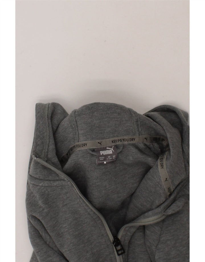 PUMA Boys Zip Hoodie Sweater 11-12 Years Grey Cotton Vintage Puma and Second-Hand Puma from Messina Hembry 