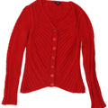Hobbs Womens Cardigan Sweater UK 8 Small Red Lambswool