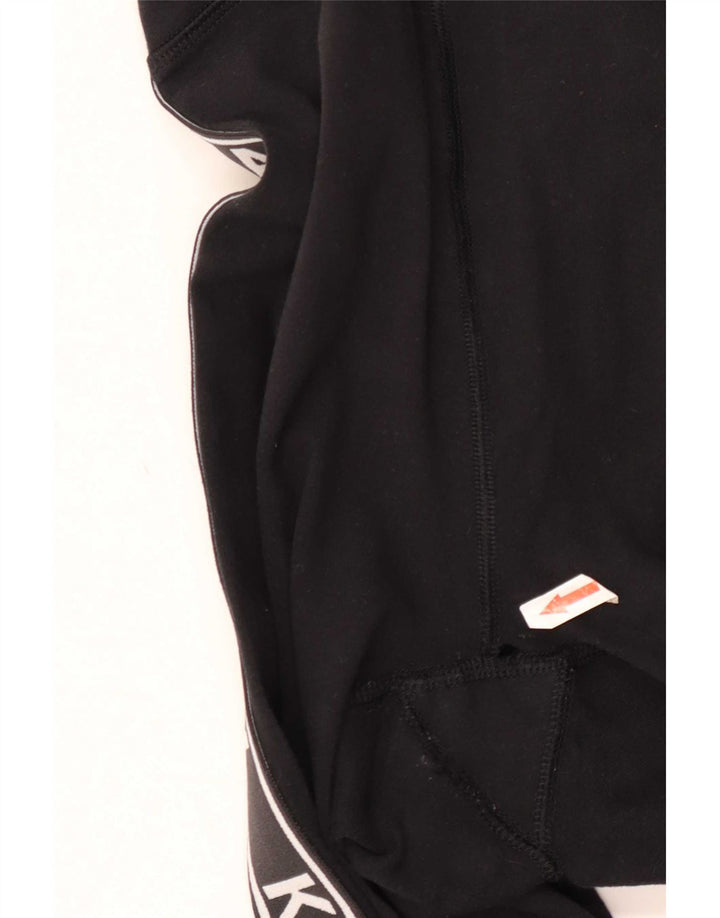 Kangol Womens Graphic Leggings UK 12 Medium Black Cotton