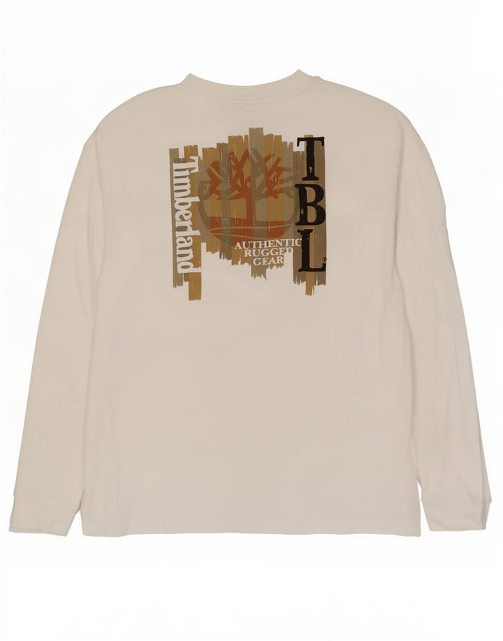 Timberland Mens Graphic Top Long Sleeve XL White Cotton
