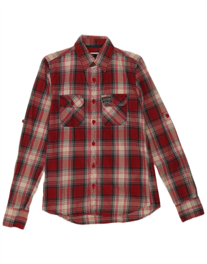 SUPERDRY Mens Flannel Shirt Medium Red Check