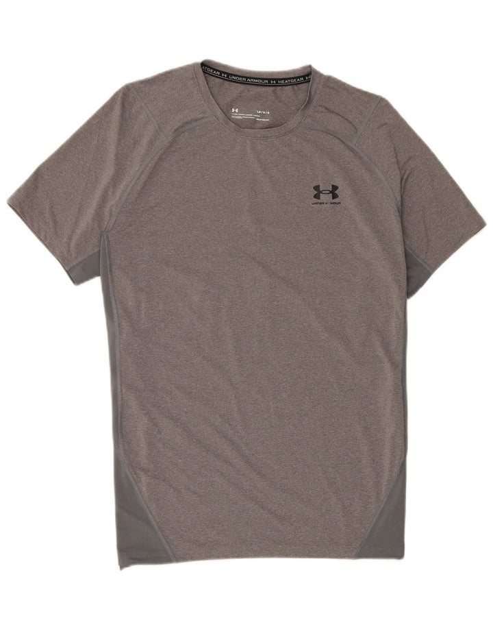 Under Armour Mens Fitted T-Shirt Top Large Grey Flecked