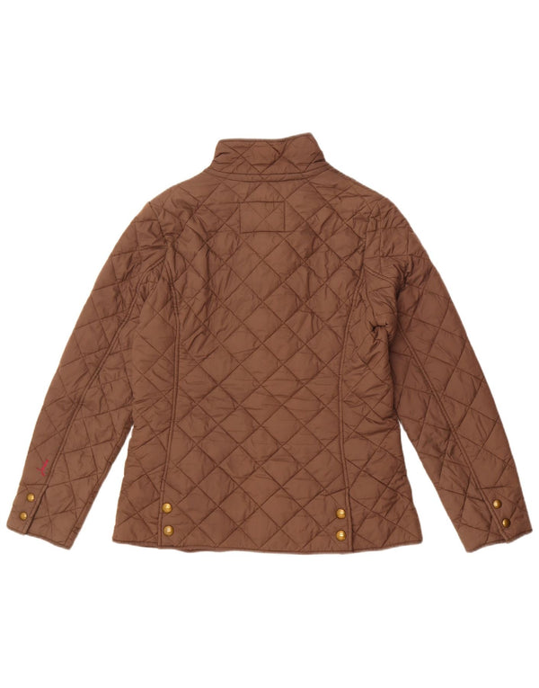 Joules Womens Quilted Jacket UK 12 Medium Grey Cotton