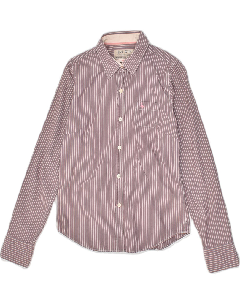 JACK WILLS Womens Shirt UK 10 Small  Purple Pinstripe Cotton | Vintage Jack Wills | Thrift | Second-Hand Jack Wills | Used Clothing | Messina Hembry 