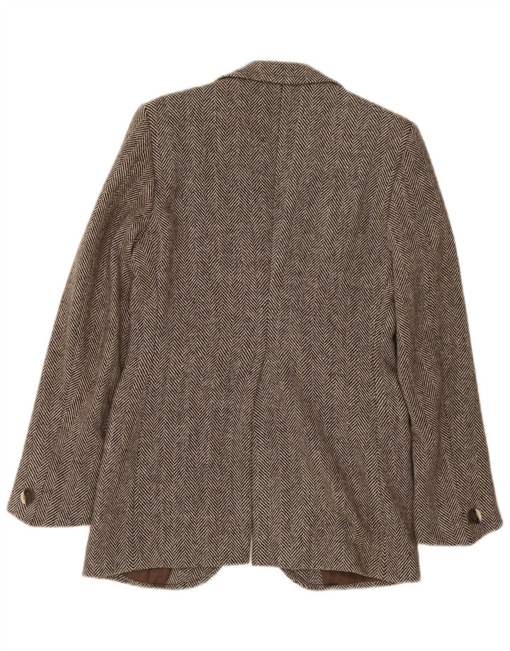 Vintage Mens 2 Button Blazer Jacket IT 46 Small Brown Herringbone