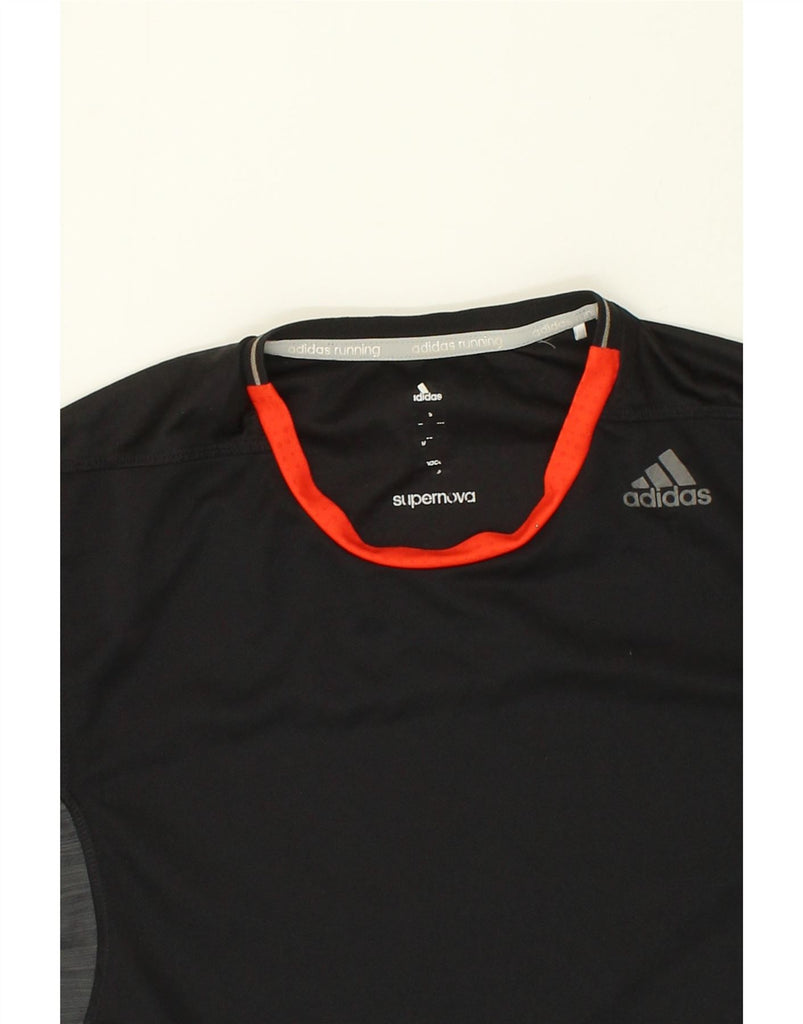 ADIDAS Mens Supernova T-Shirt Top Medium Black Colourblock Polyester | Vintage Adidas | Thrift | Second-Hand Adidas | Used Clothing | Messina Hembry 