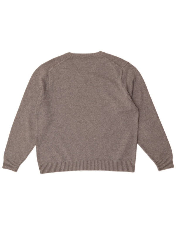 Marks & Spencer Mens Blue Harbour V-Neck Jumper Sweater UK 41/43 Large Grey