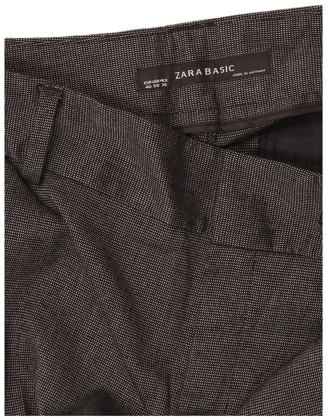Zara Womens Bootcut Chino Trousers EU 40 Medium W30 L32 Grey Spotted