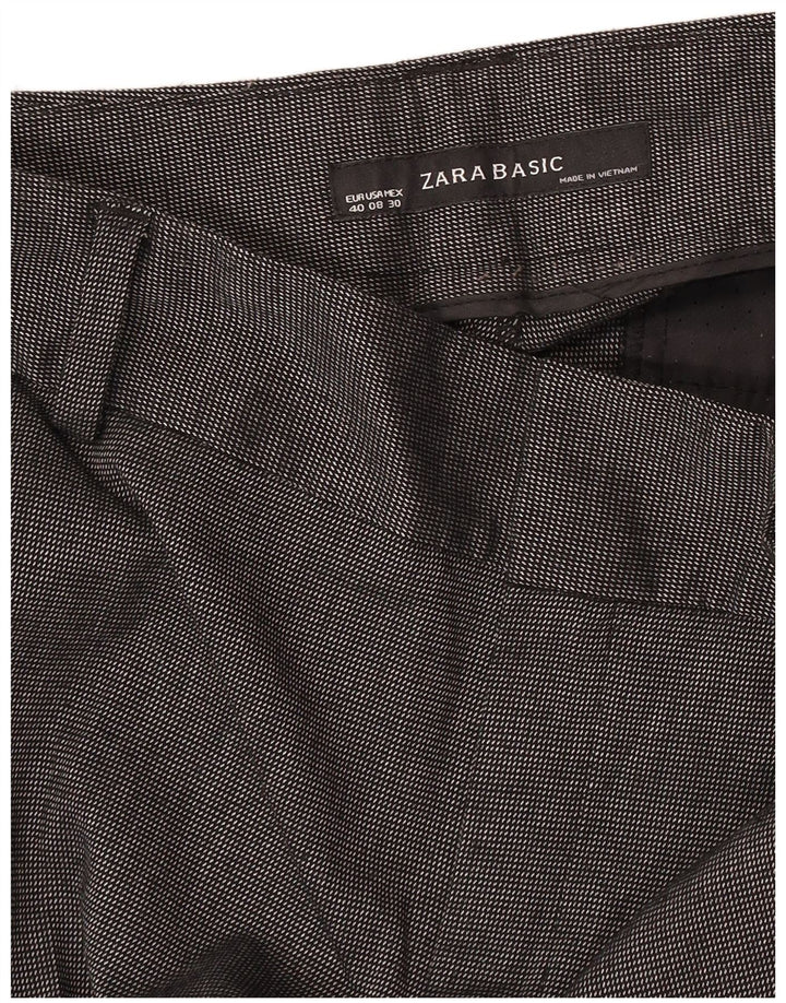Zara Womens Bootcut Chino Trousers EU 40 Medium W30 L32 Grey Spotted