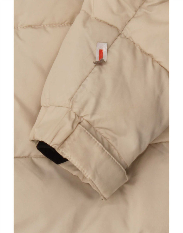 KHUJO Womens Hooded Padded Coat UK 10 Small Off White Polyester