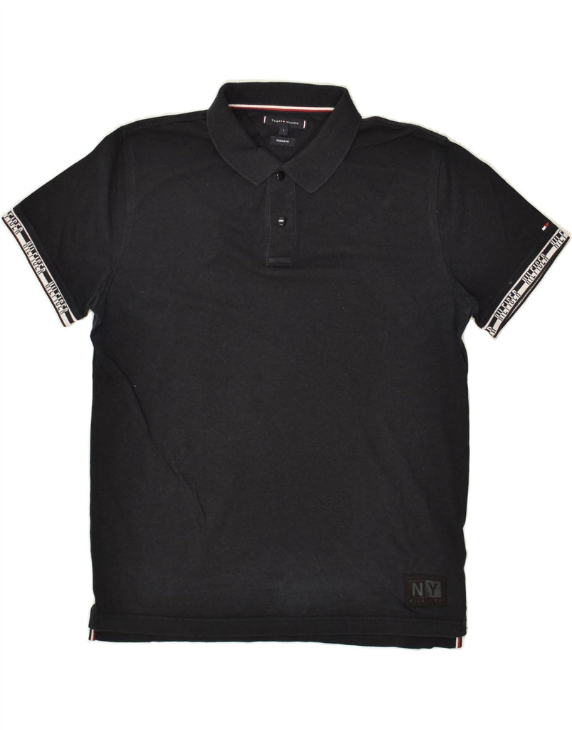 TOMMY HILFIGER Mens Regular Fit Polo Shirt Large Black Cotton | Vintage Tommy Hilfiger | Thrift | Second-Hand Tommy Hilfiger | Used Clothing | Messina Hembry 