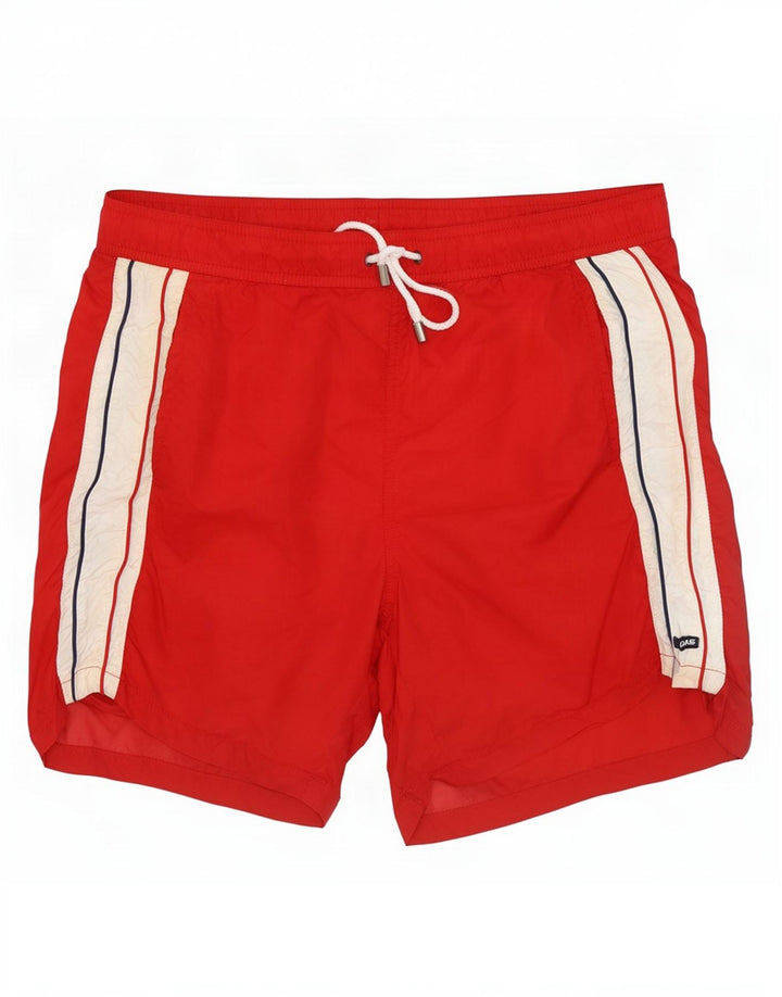 Gas Mens Swimming Shorts Medium Red Colourblock Polyamide