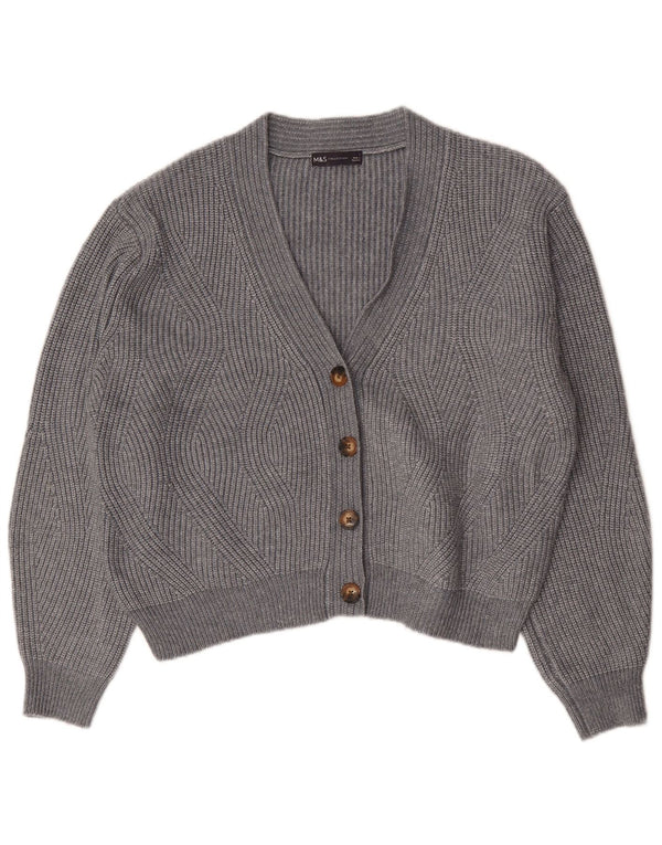 Marks & Spencer Womens Oversized Cardigan Sweater UK 16 Large Grey